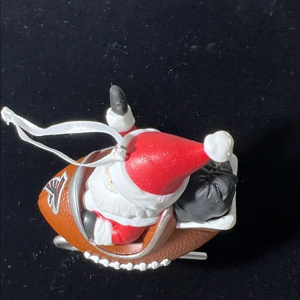Falcons Santa Sleigh Ornament - Red, Brown, Silver by Hallmark. KK573 - Picture 6 of 6